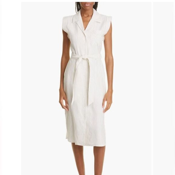 Rag& Bone Helena Stripe Linen Blend Shirtdress size 2 - Picture 1 of 13